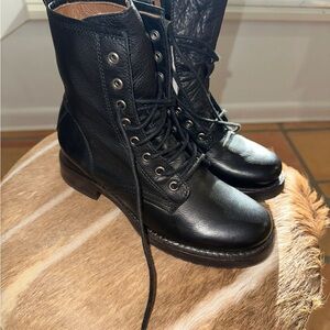 Frye Black Lace-Up Boots